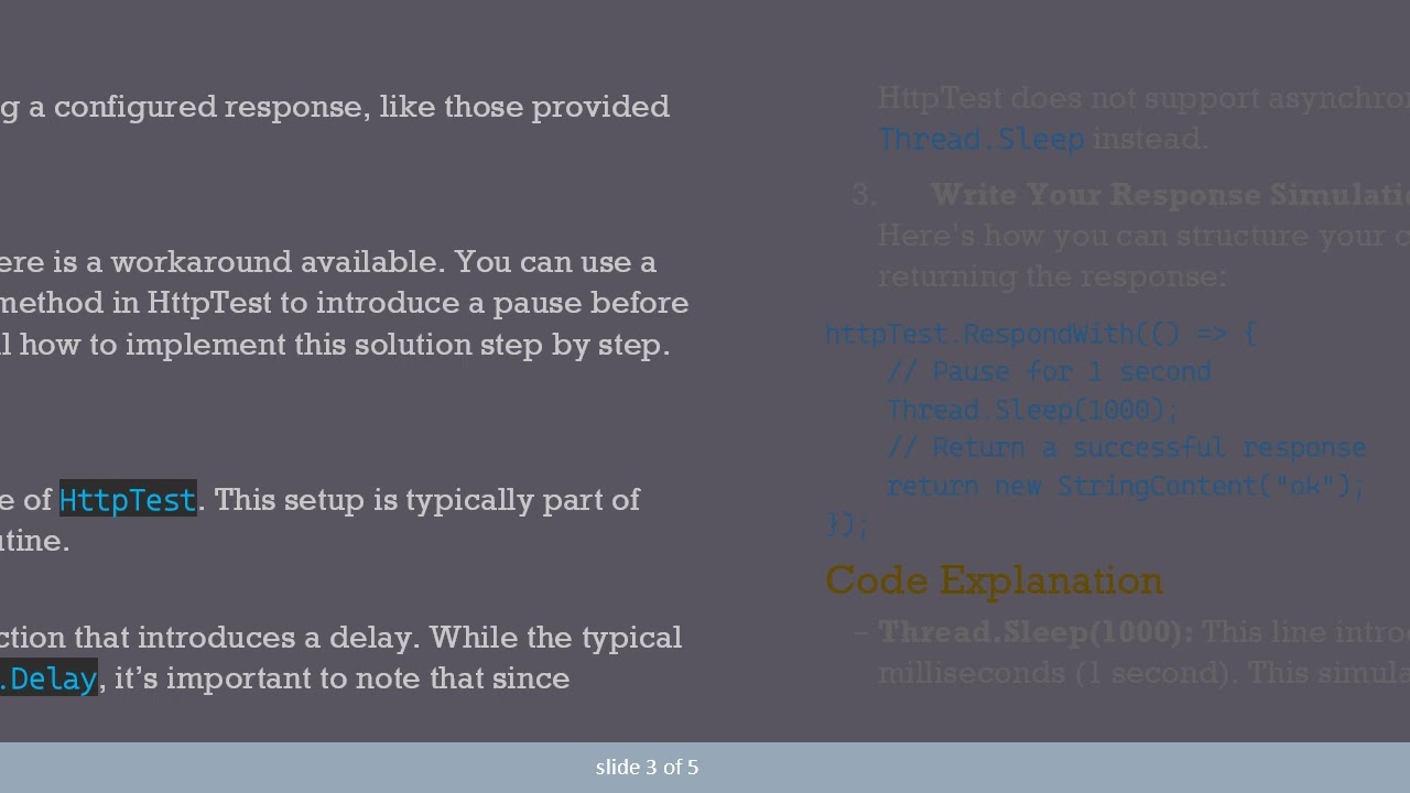 How to Simulate a Longer Response Time in HttpTest with Flurl