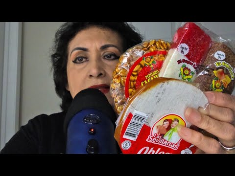 ASMR  Dulces, burritos de mango, obleas,  dulce de coco y fritos con chile y limón!