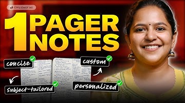 How to Make PYQs Based 1-Pager Notes for GS1 in 2025