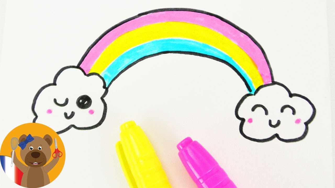 Dessiner un arc en ciel KAWAII DIY adorable arc en ciel multicolore