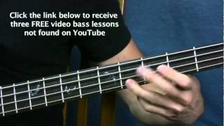 Video thumbnail of "bass guitar lessons    when i come around    green day"