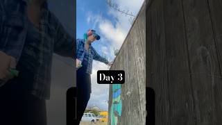 Day 3 Chalking The Very Hungry Caterpillar Book on my Fence