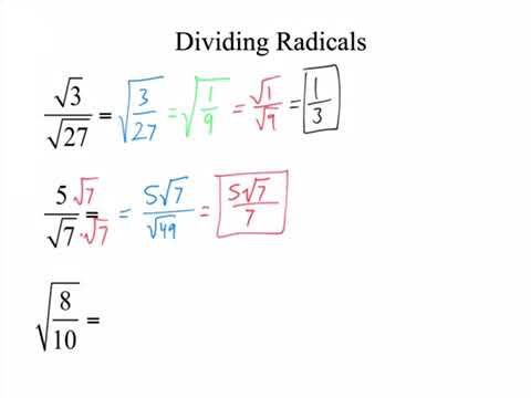 homework 3 dividing radicals