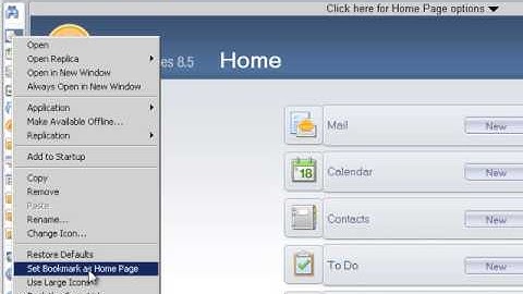 Lotus Notes 8.5.x - Set Mail As Default Home Page