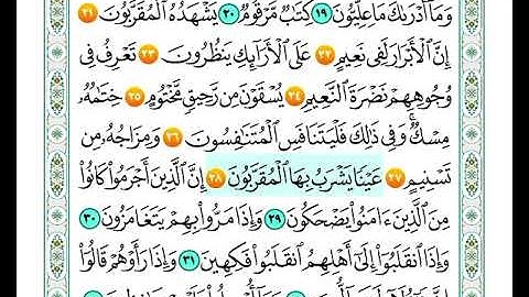 سورة المطففين من اية 21 الى اية 28 مكرره