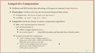 COMP526 (Spring 2022) 7-6 §7.6 Lempel-Ziv-Welch - encoding