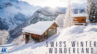 SWISS WINTER WONDERLAND HIKE | Lauterbrunnen, Gimmelwald &amp; Mürren in the snow 4K