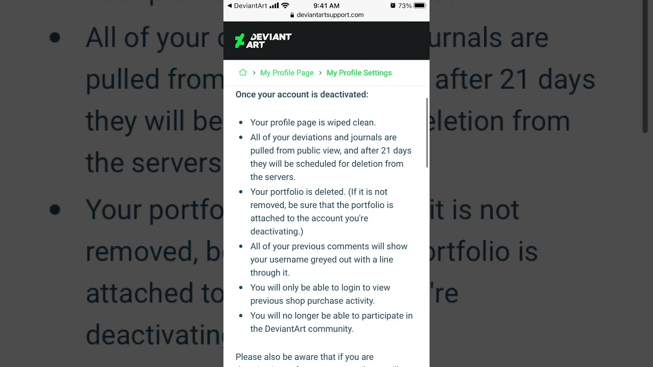 how to delete my deviantart account