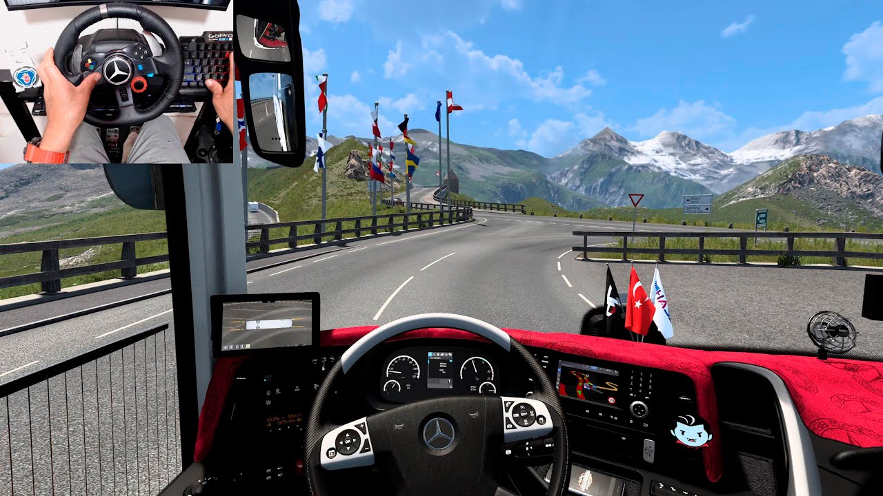 ETS 2 1.57 Subiendo los Alpes de Austria New Mercedes Benz Travego Logitech G29 Gameplays