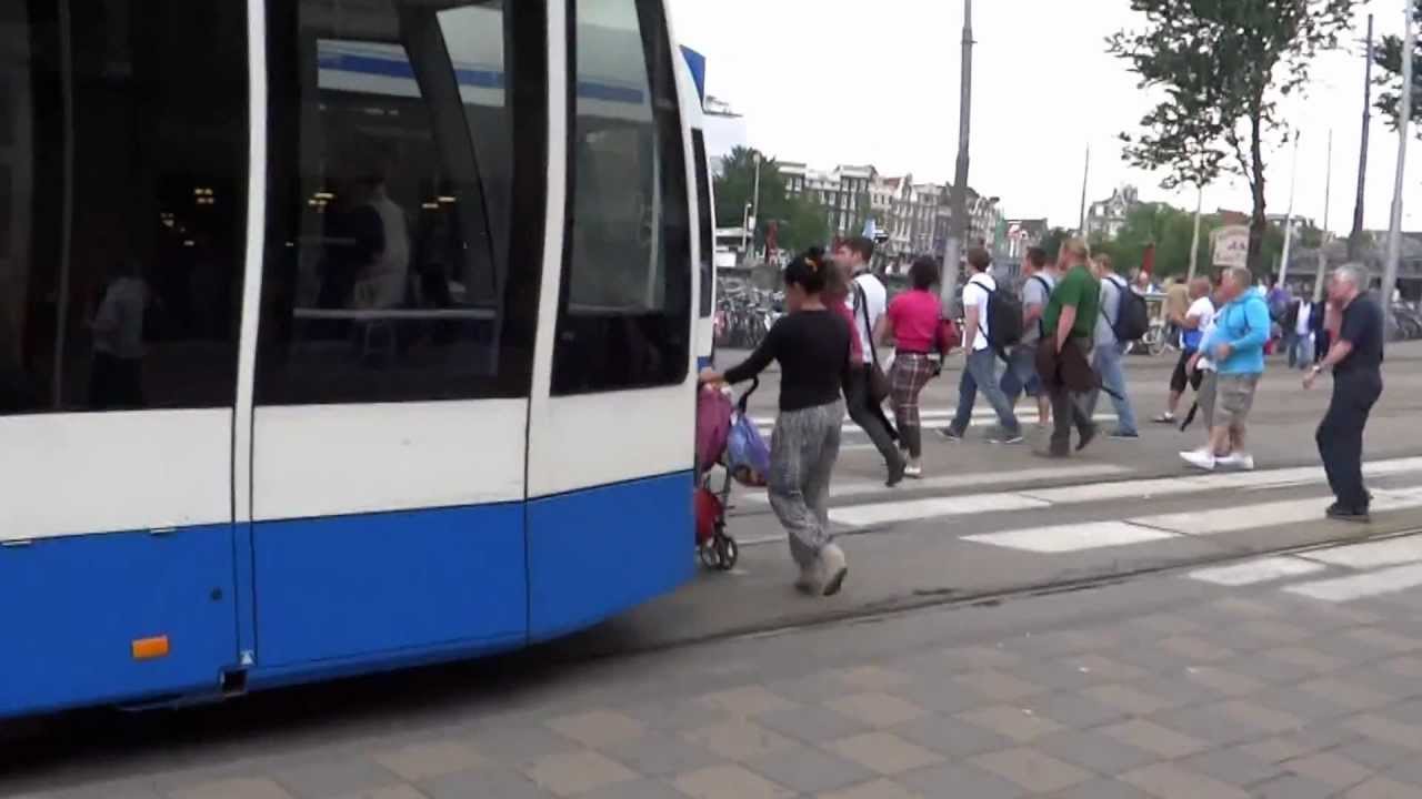 Collector booth on a 5 section Tram in Amsterdam