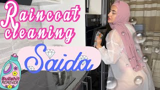 4K Glossy Raincoat Try On Cleaning & Outfit Style