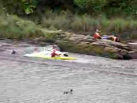 Me Kayaking down the Wier at Chester