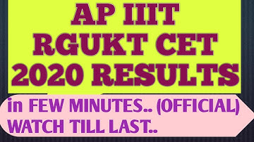 AP IIIT  RGUKT CET 2020 RESULT  IN few minutes..  ALL THE BEST..  WATCH TILL LAST..