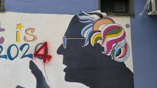 Walking on Seneca Avenue in Queens into Bushwick Brooklyn in New York City.  September 27, 2020