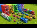 TRANSPORTING POLICE VANS, AMBULANCE &amp; RESCUE VEHICLES, DUMP TRUCK TO GARAGE - FS22