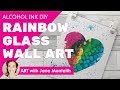 Rainbow Alcohol Ink Glass Wall Art