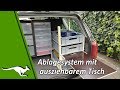 Auto-Ablagesystem mit ausziehbarem Tisch | Leben im Auto