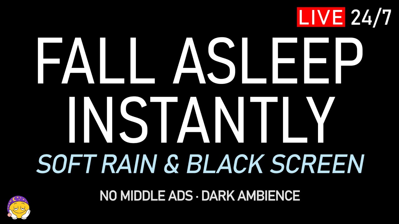 🔴 Мгновенное засыпание | Тихий дождь + черный экран | Крепкий сон и спокойствие ума