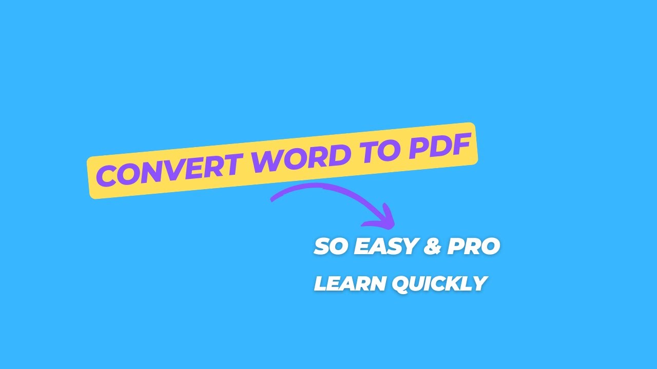 How to Convert a Word Document to PDF (Step-by-Step Guide) - YouTube
