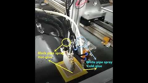 Assembly rigid box glue spraying machine | cold glue spray and hot glue spray on one machine