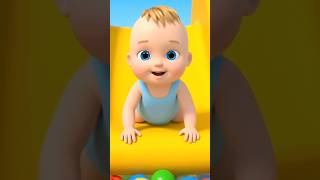 Child Swinging Down Off A Slide