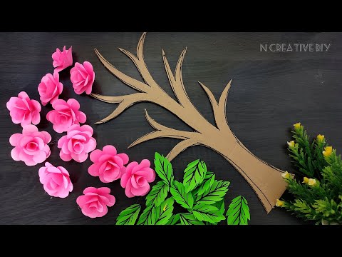 poster for Best paper craft for home decor | Rose Paper flower wall decoration | Unique wall hanging Room decor