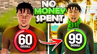 Going 60 To 99 Overall No Money Spent In 1 Video Nba 2K24