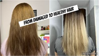 From damaged ,bleach hair  to healthy blonde hair