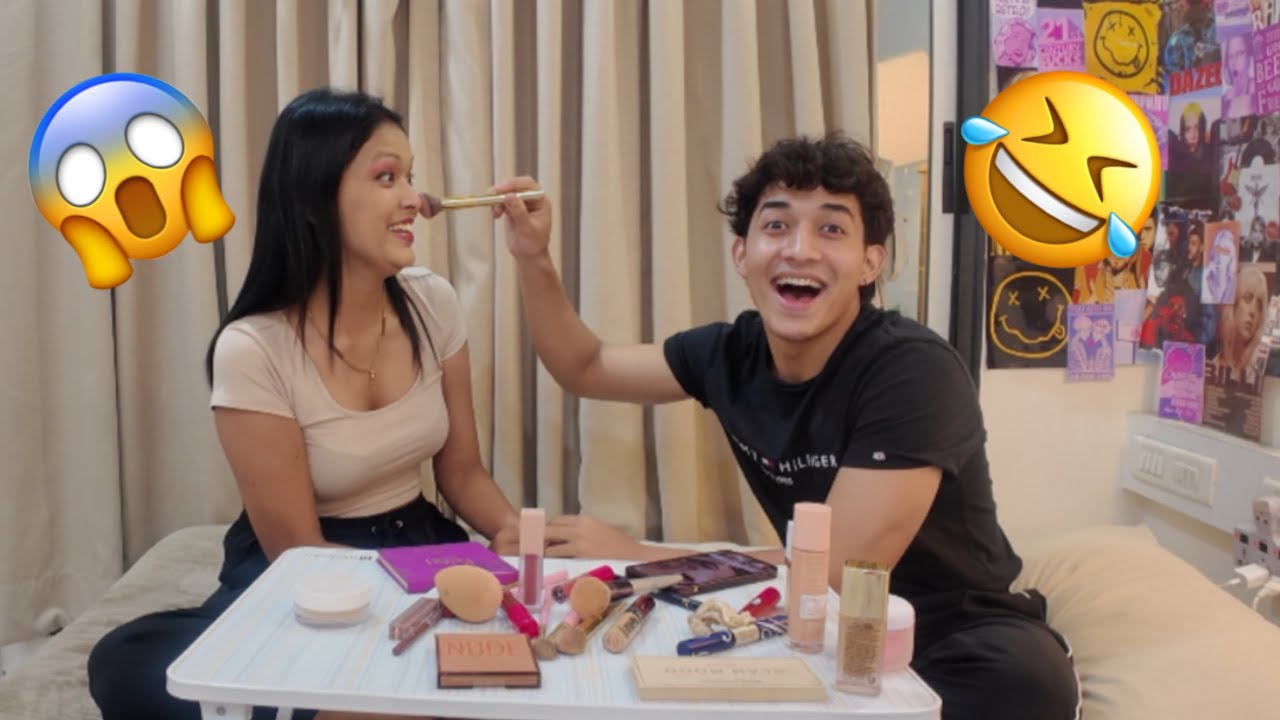 My Brother Does My Makeup😱🤣 ft. @akash_thapa14 || Varsha Thapa