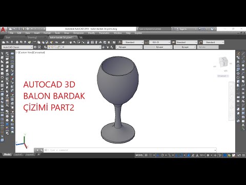 Autocad 3d Balon Bardak Çizimi Part 2