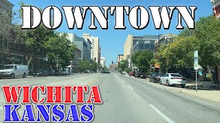 Wichita  Kansas  LARGEST City in Kansas  4K Downtown Drive
