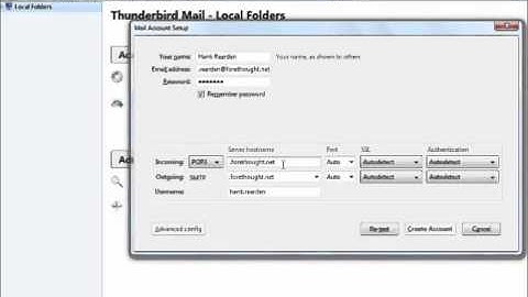 Setting Up Thunderbird Mail - FORETHOUGHT.net Tutorial