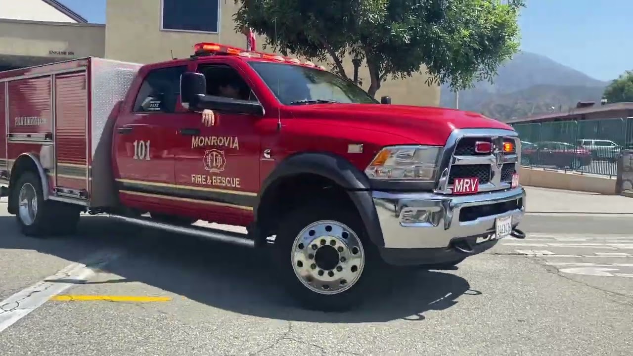 City of Monrovia fire station 101 responding to a rescue ￼