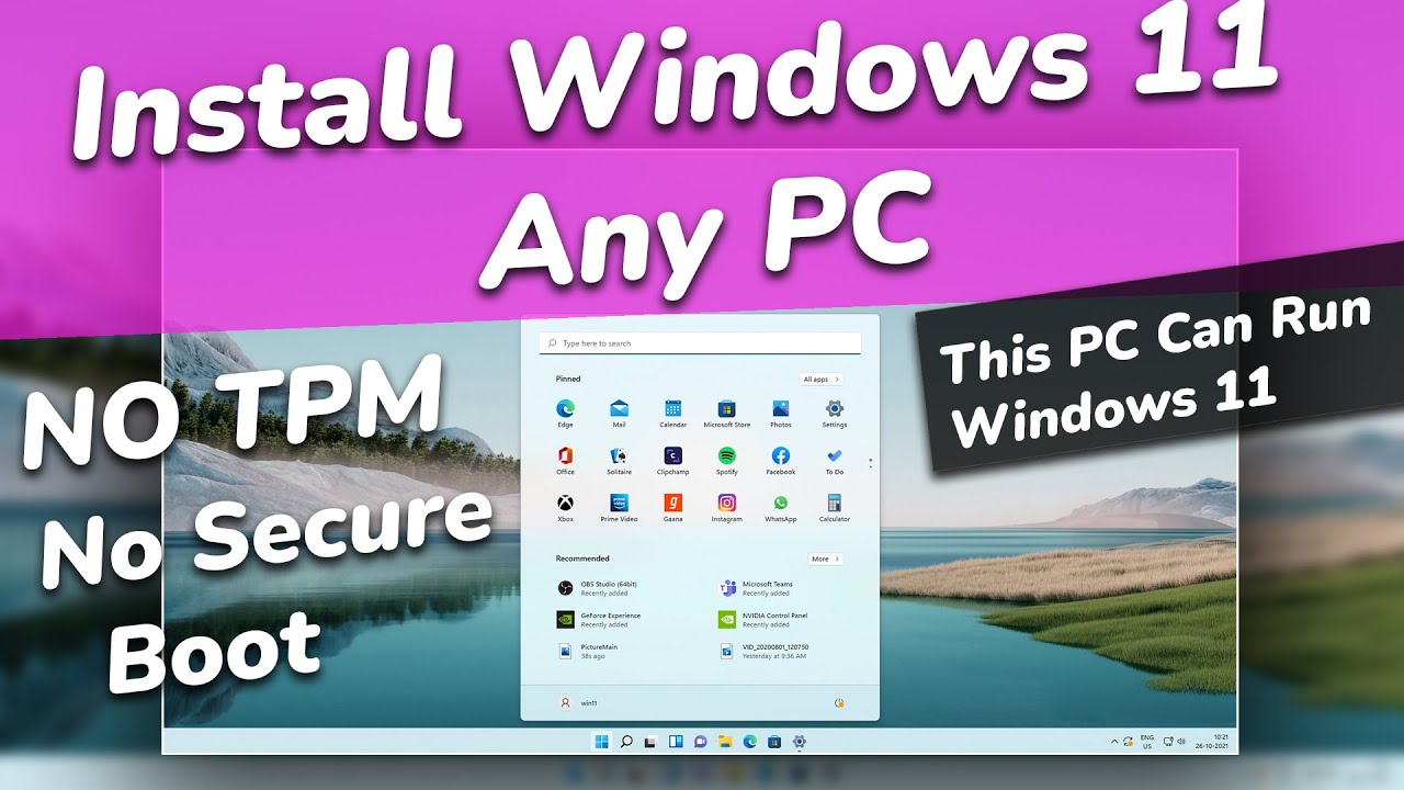 Install Windows 11 Without Tpm 20 And Secure Boot Need Help To Install