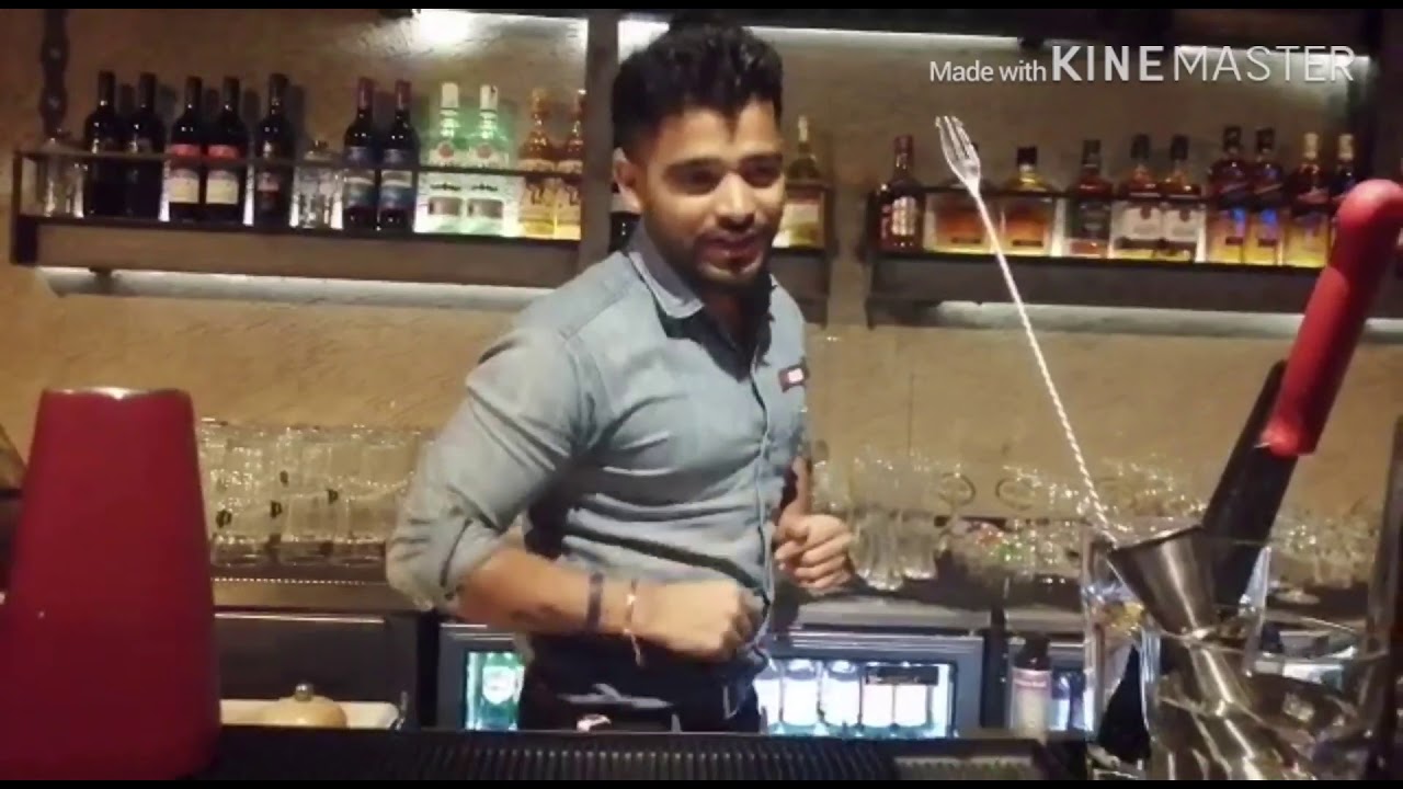 Flair tricks with bar spoon by jai