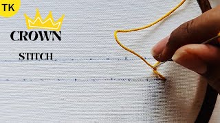 Hand Embroidery Designs : Crown Stitch Embroidery | Border Embroidery | Embroidery for Beginners