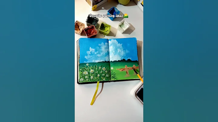 Easy Painting Gouache🌄😍 #shorts #artshorts #art #painting #gouache #gouachepainting #easypainting