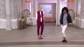 Colete acolchoado com ziper frontal Joan Rivers na QVC