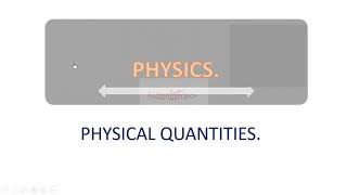 Physics: Physical quantities part 1