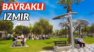 Izmir Turkey: Explore Bayraklı District, May 2023 Walking Tour 4K 60fps