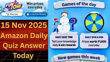 Amazon Daily Quiz Answer Today | Amazon Daily Quiz Time | Amazon Daily Spin & Win | Games of the day