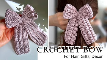Easy Crochet Ribbon Bow in 30 Minutes | Perfect for Hair, Gifts & Decoration