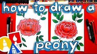 how to draw a peony flower