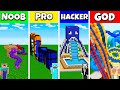 WATER PARK SLIDE HOUSE BUILD CHALLENGE - Minecraft Battle NOOB vs PRO vs HACKER vs GOD / Animation