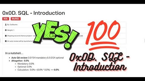 0x0D  SQL   Introduction SQL MySQL TASK