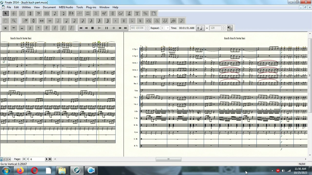 KUCH KUCH HOTA HAI MARCHING BAND PARTITUR