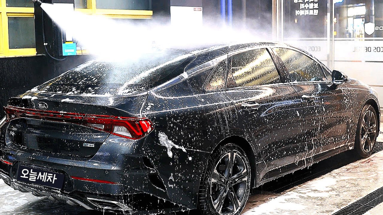 염화칼슘천지 강원도에서 6개월 동안 세차 못 한 K5 하이브리드 정성스럽게 세차해주기 feat. MAJEO