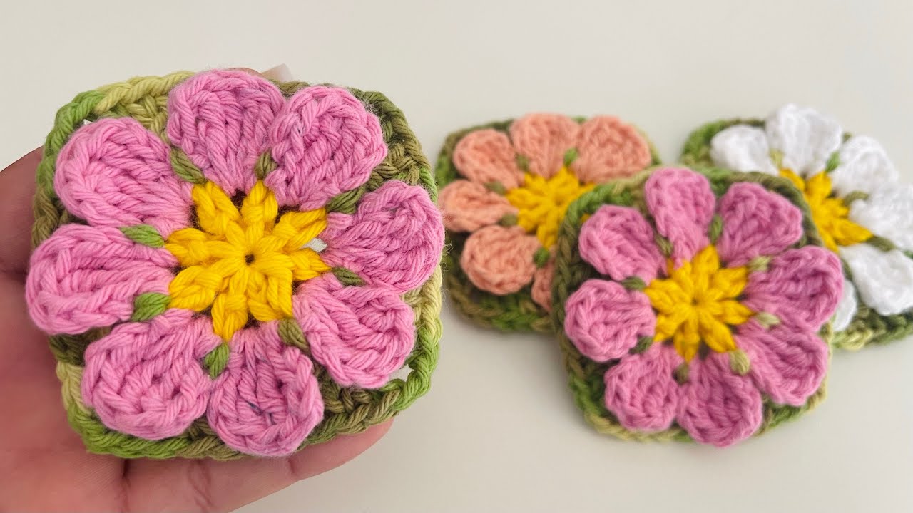 Flor de crochê para aplicação rápida e fácil a flor mais fácil que você verá hoje