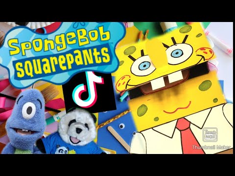 ANGRY PANDA VS SPONGEBOB?? PAPER BAG PUPPET #spongebob - YouTube