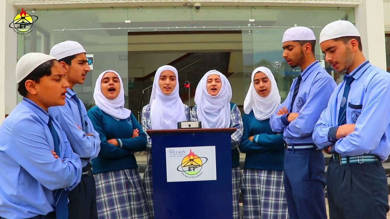 Students in General Assembly at SRM Welkin Hr Sec School Sopore.